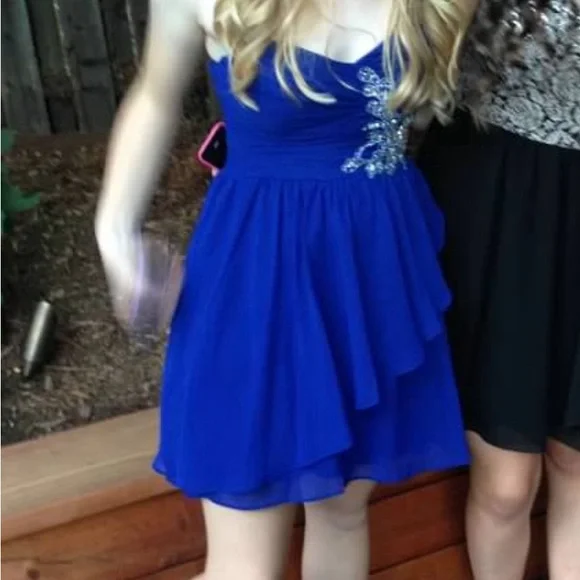 B.Darlin dark Royal blue size 3/4 above the knee dress, prom or graduati… - Picture 2 of 8